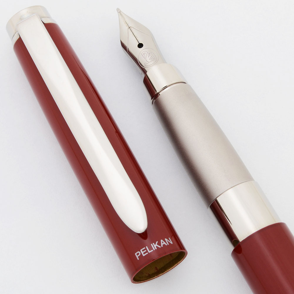 Pelikan Celebry Fountain Pen (1997) - Red w/Chrome Trim, Fine